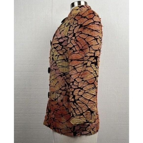 Berek Jacket Womens Small Orange Textured Artsy Button Front Lagenlook - Picture 4 of 7